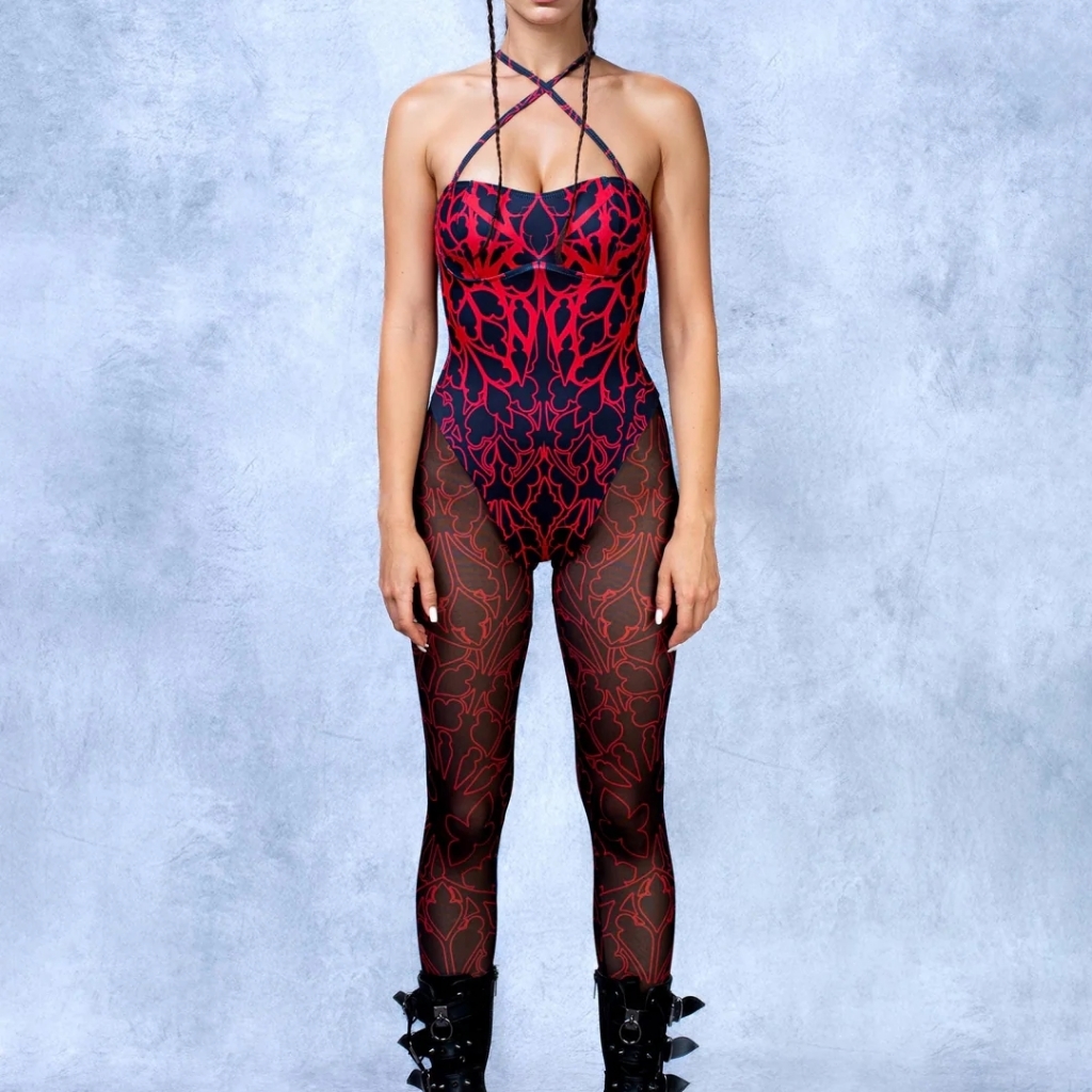 Nwt Candy Catz Chronicle Of Doom Witch Red Rave Jumpsuit - S